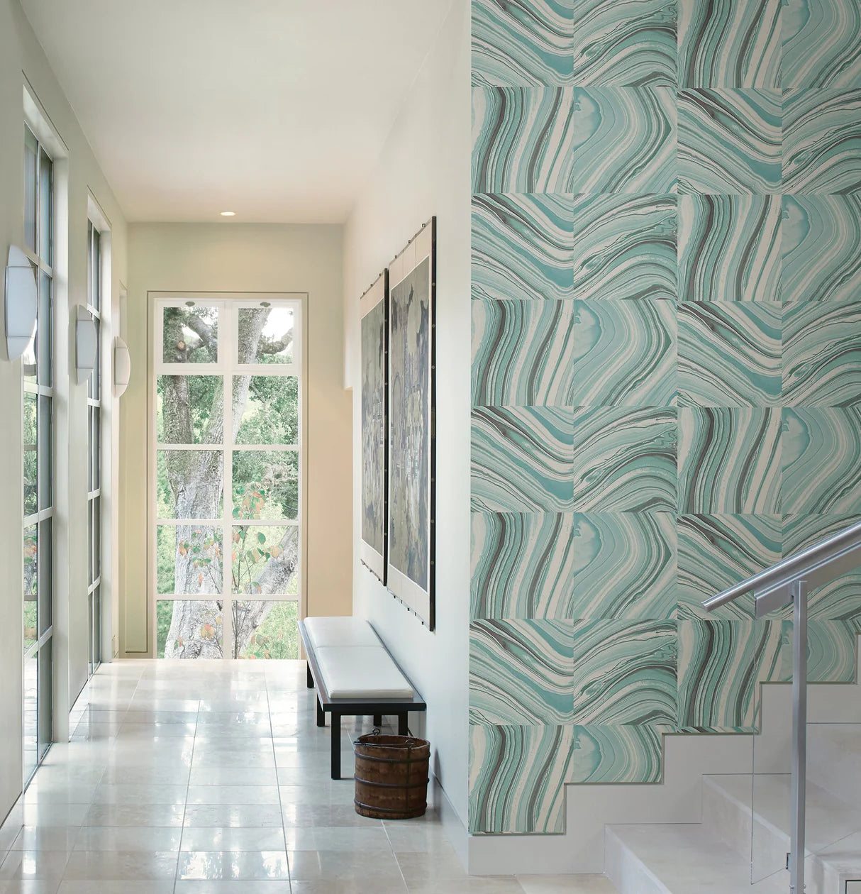 Kenneth James Agate Aqua Stone Wallpaper FD22401/ 2671-22401