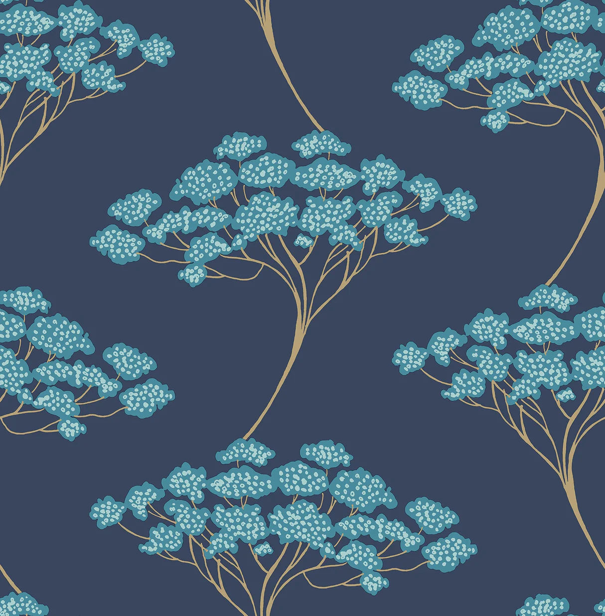Kenneth James Banyan Navy Tree Wallpaper FD22409/ 2671-22400