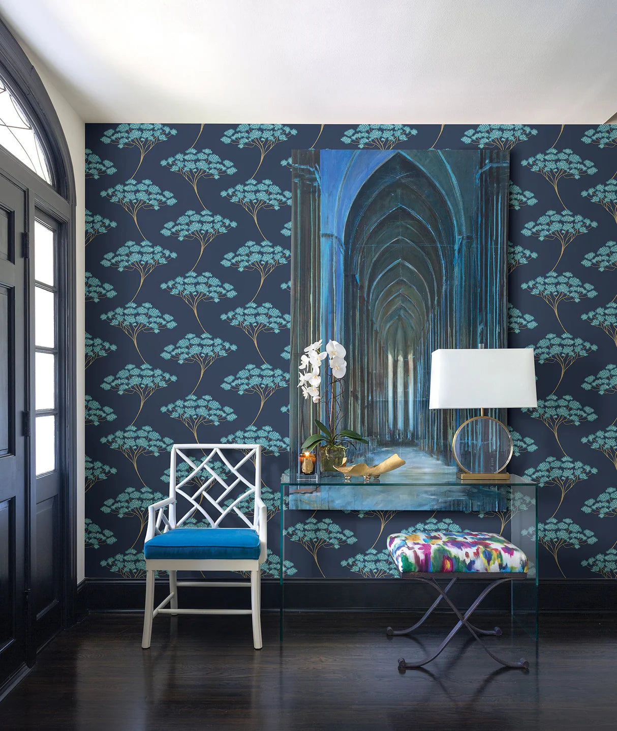 Kenneth James Banyan Navy Tree Wallpaper FD22409/ 2671-22400