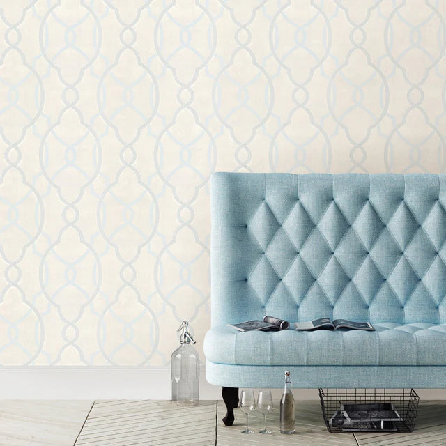 A-Street Prints Sausalito Light Blue Lattice Wallpaper SP87303/2697-87303