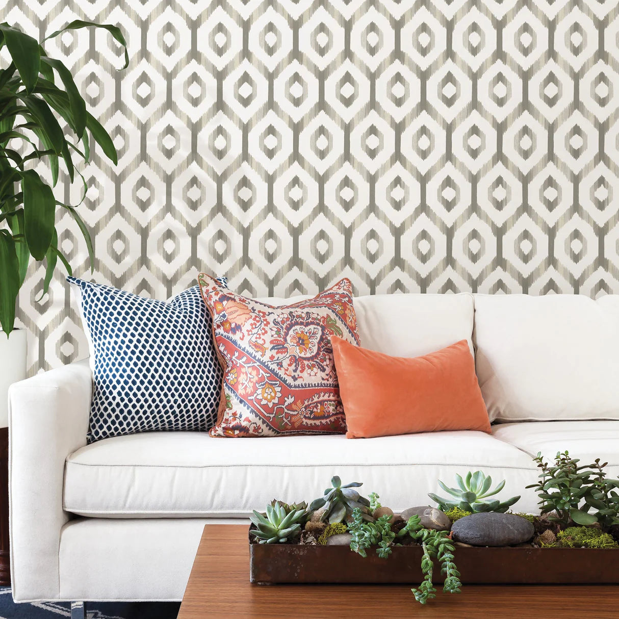 A-Street Prints Lucia Grey Diamond Wallpaper FD24140