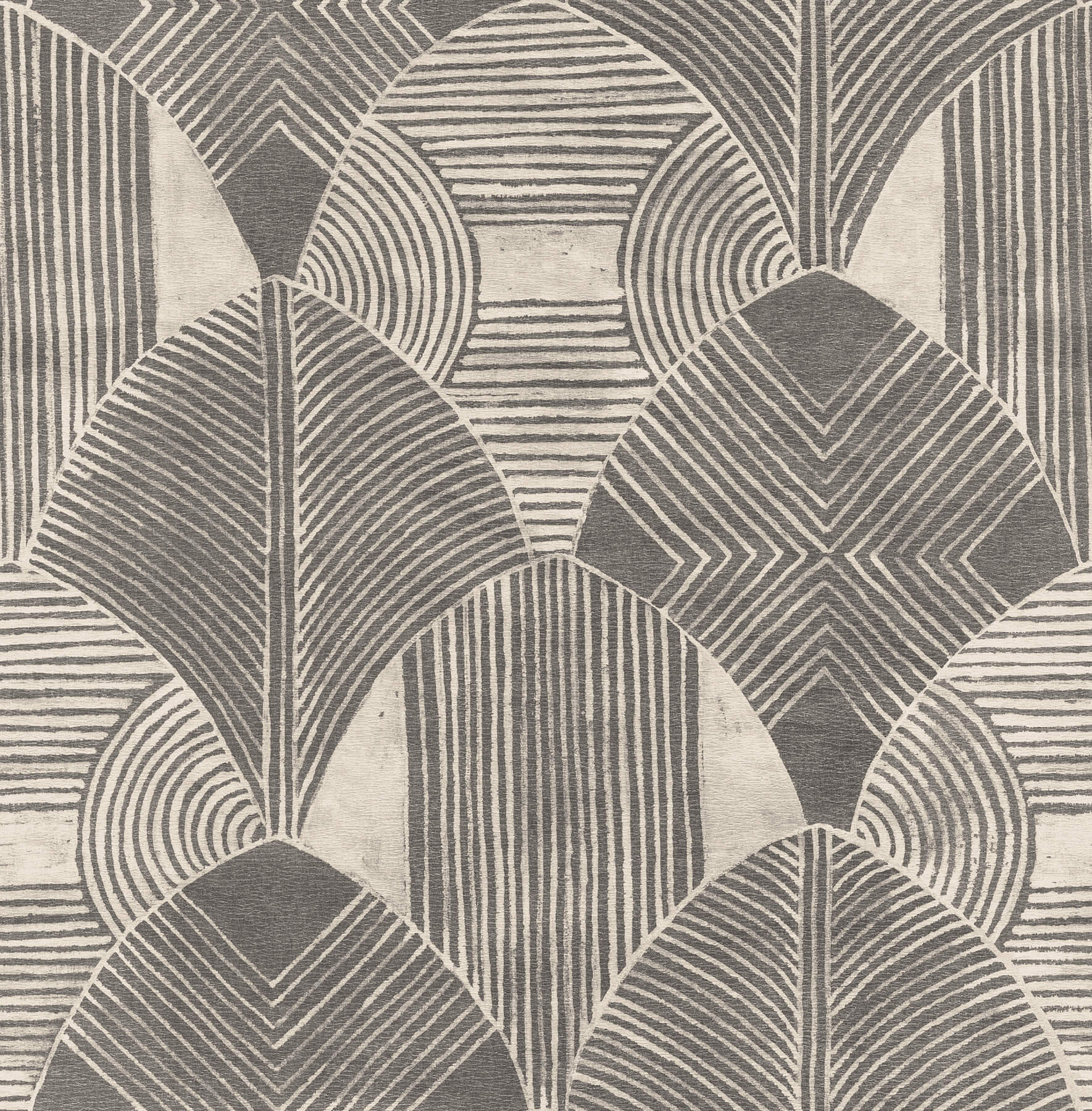 Westport Charcoal Geometric Wallpaper- Scott Living FD25928