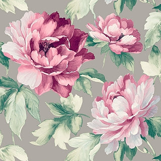 CB92009F Carl Robinson  Gray Floral Fabric