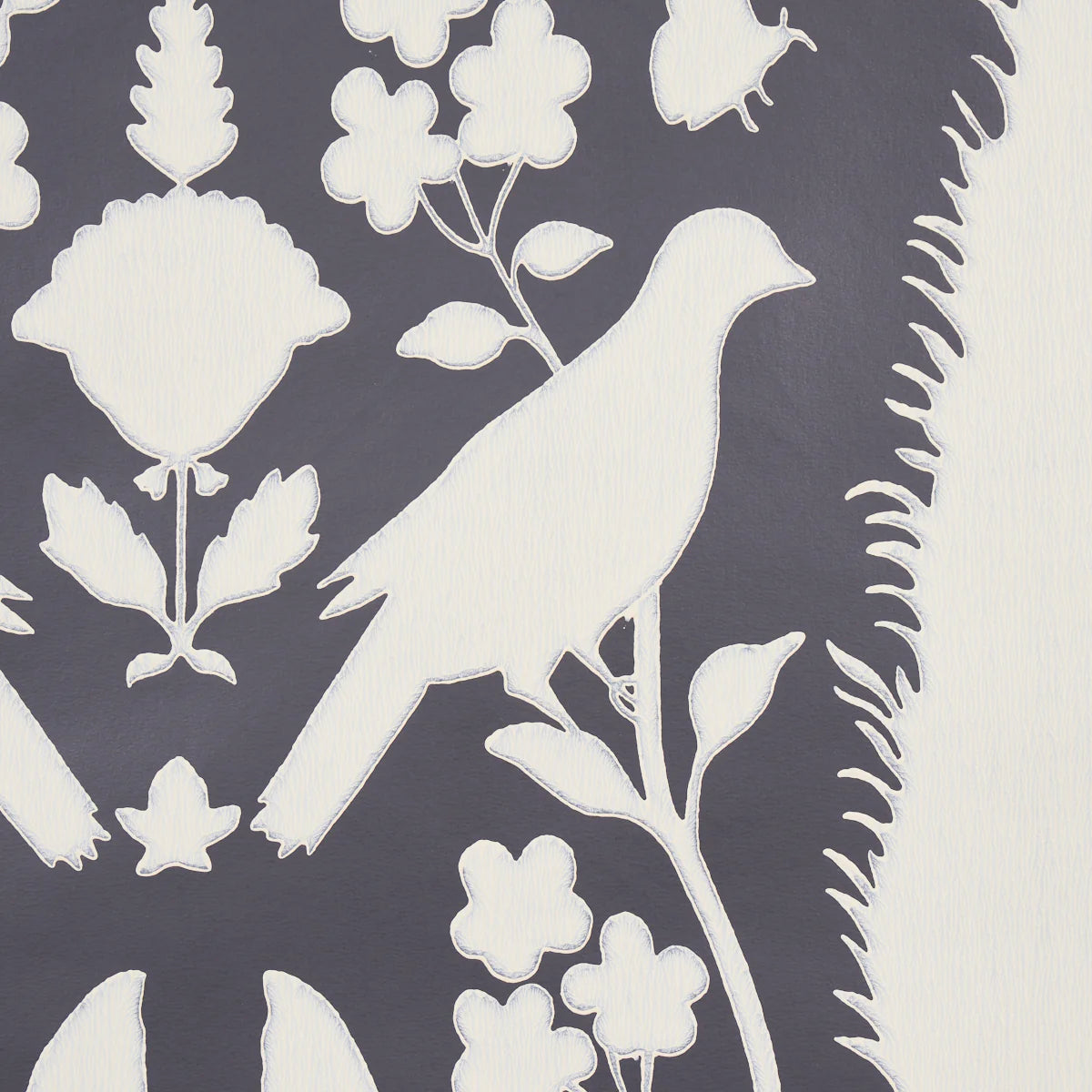Schumacher 5004123 Chenonceau Charcoal Wallpaper