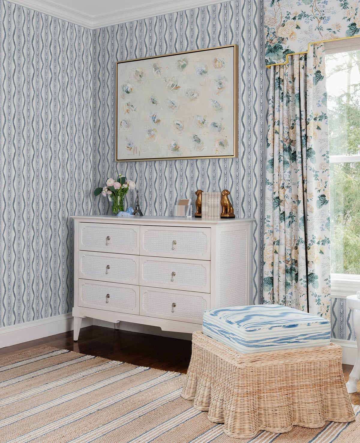Rhys Ikat Stripe Wallpaper AST4349