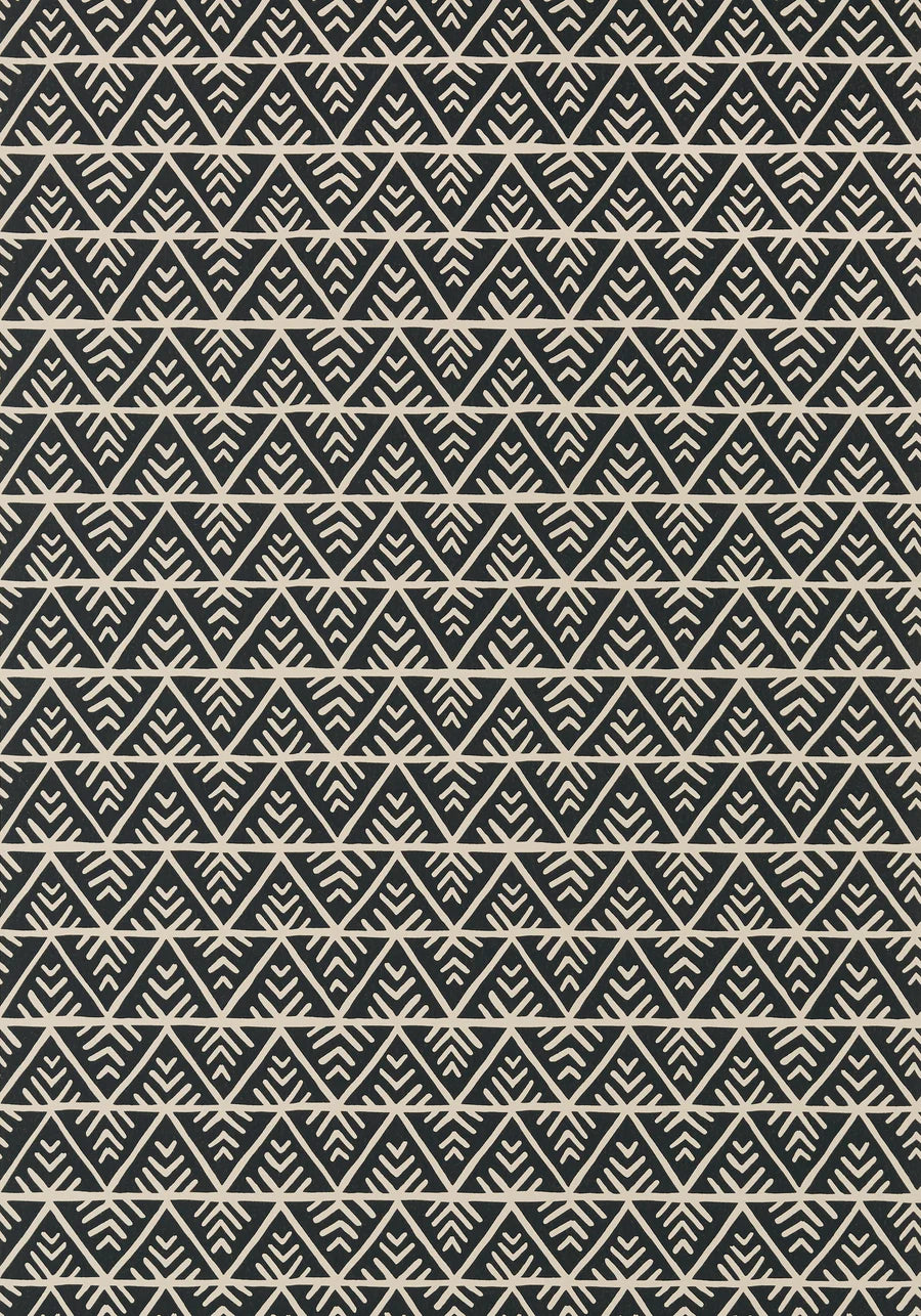 Anna French AT78707 JULES Black on Flax Tribal Wallpaper