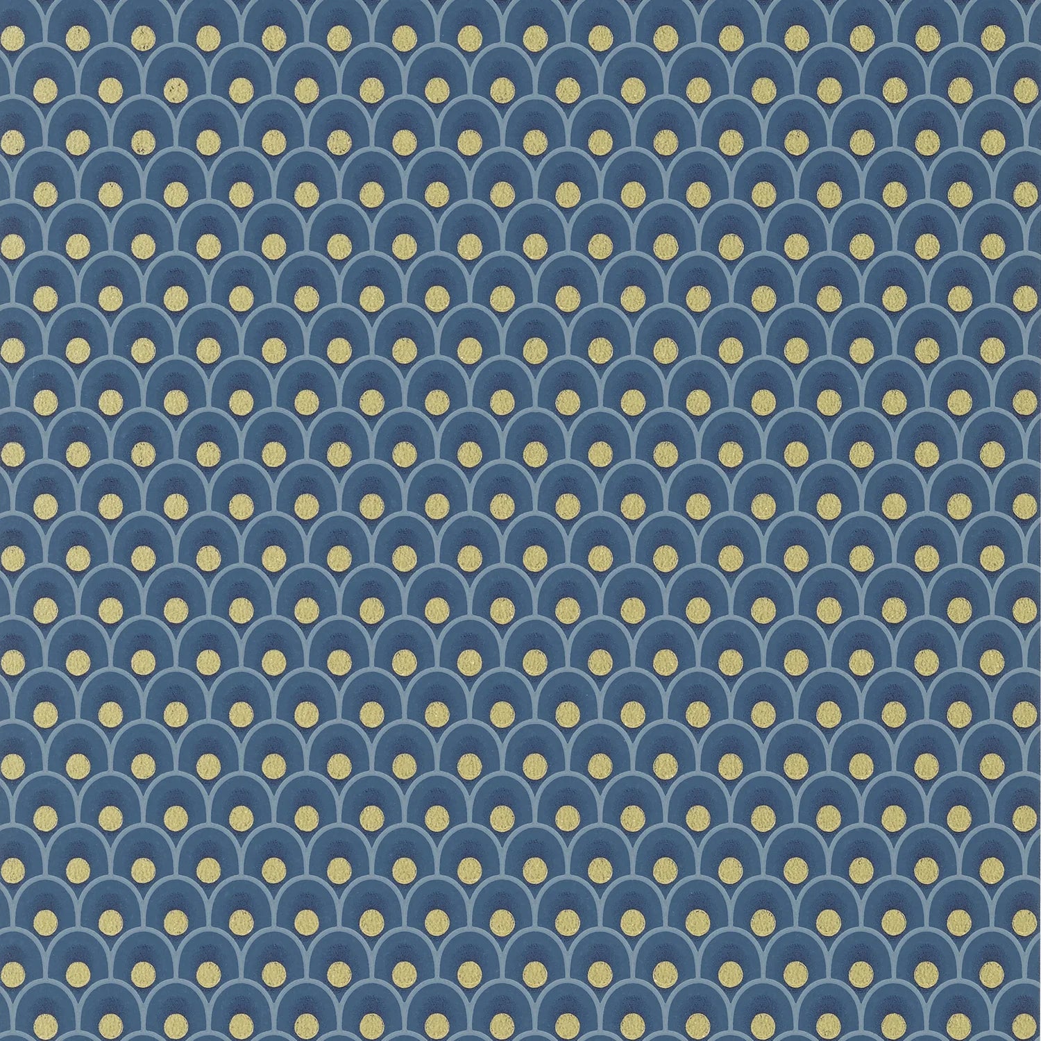Anna French Spencer Metallic Gold on Navy Wallpaper AT79156