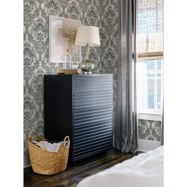 York  Bold Brocade Black Wallpaper CL2503