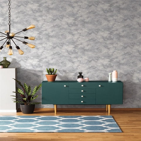 Blue & Grey Pressed Petioles Wallpaper CL2567