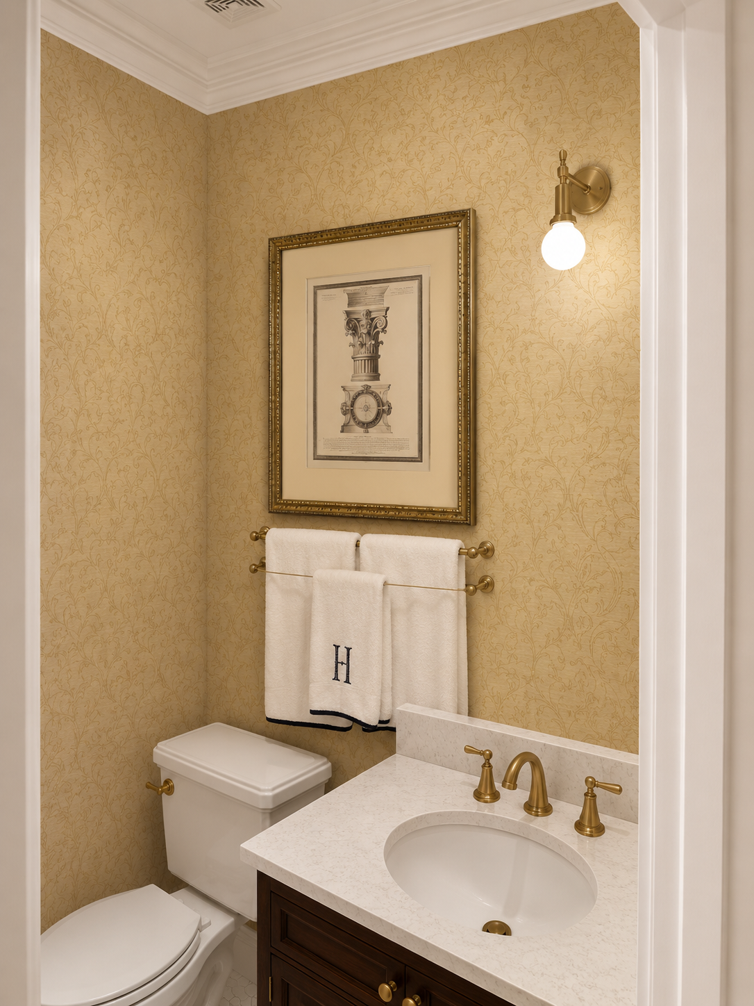 Candice Olson  Scrolling Damask Honey Wheat Grasscloth CX1211
