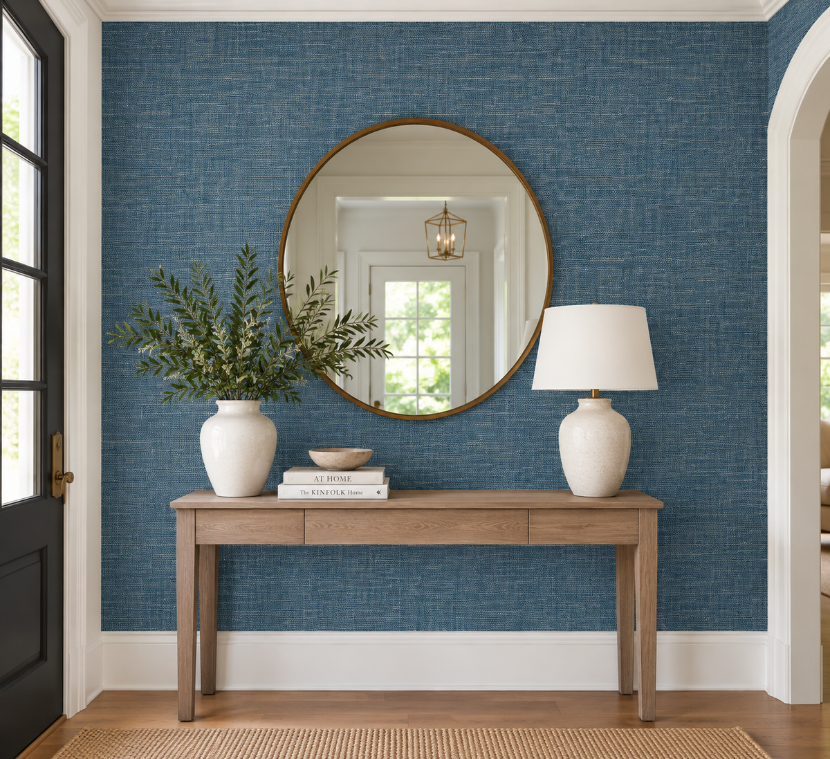 Thibaut Paper Linen Navy T24132