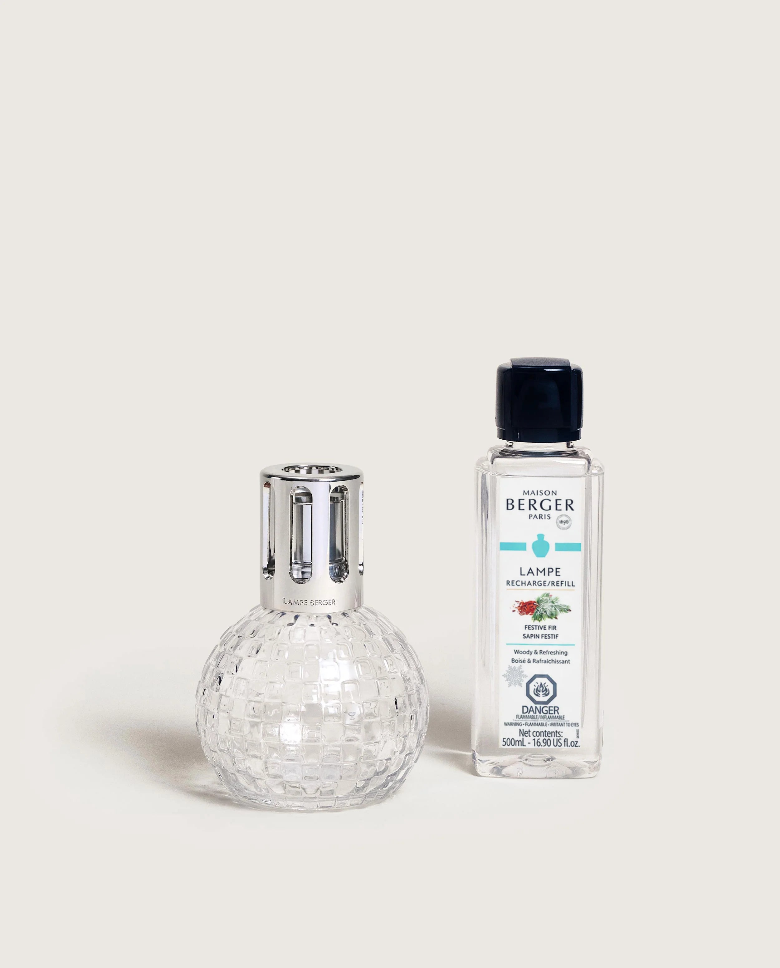 Disco Clear Fragrance Lamp Gift Set with Festive Fir