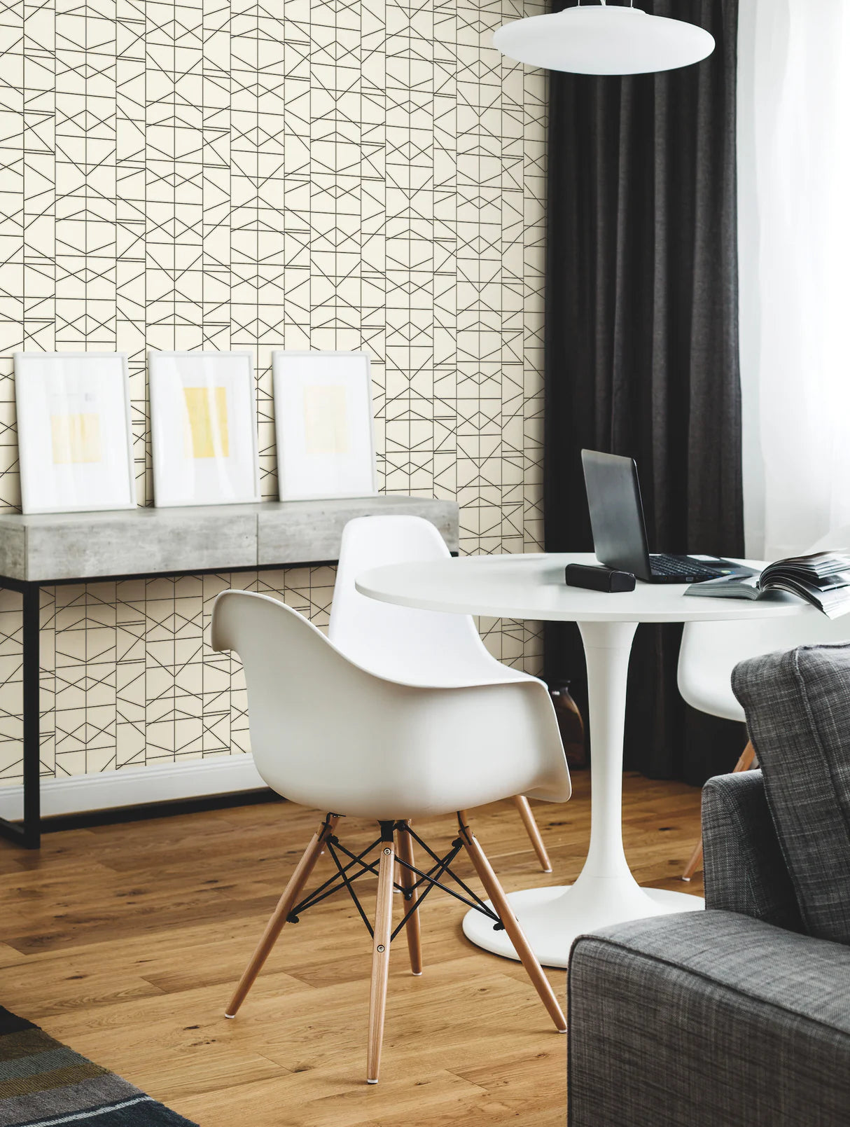 Modern Perspective Black Wallpaper GM7546
