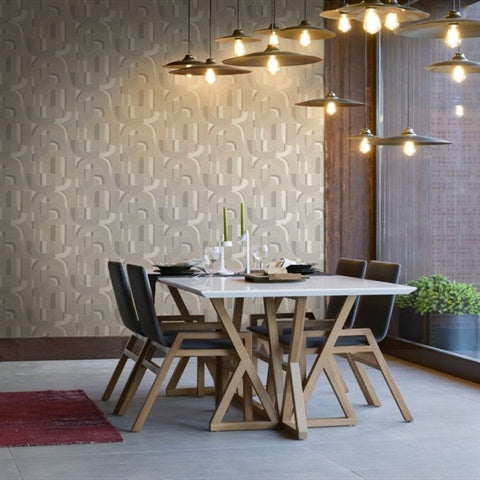 Gray Sculpture Garden Cork Wallpaper HC7597