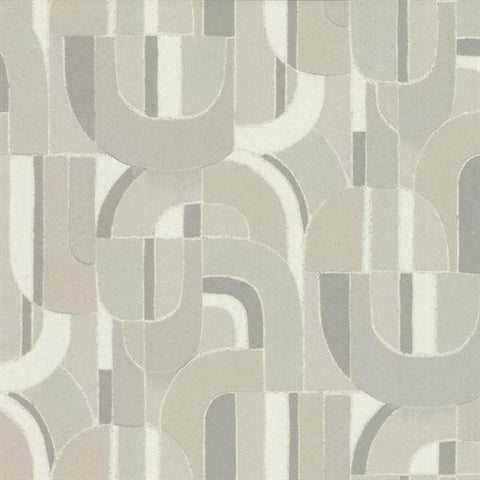 Gray Sculpture Garden Cork Wallpaper HC7597