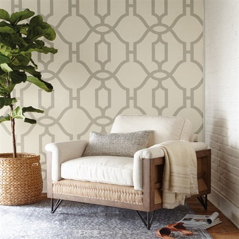 Magnolia Home Faux Woven Trellis Wallpaper ME1555
