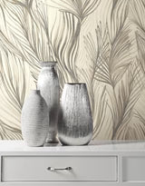 Candice Olson's Peaceful Plume Dark Grey Wallpaper NA0503