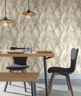 Candice Olson's Peaceful Plume Dark Grey Wallpaper NA0503