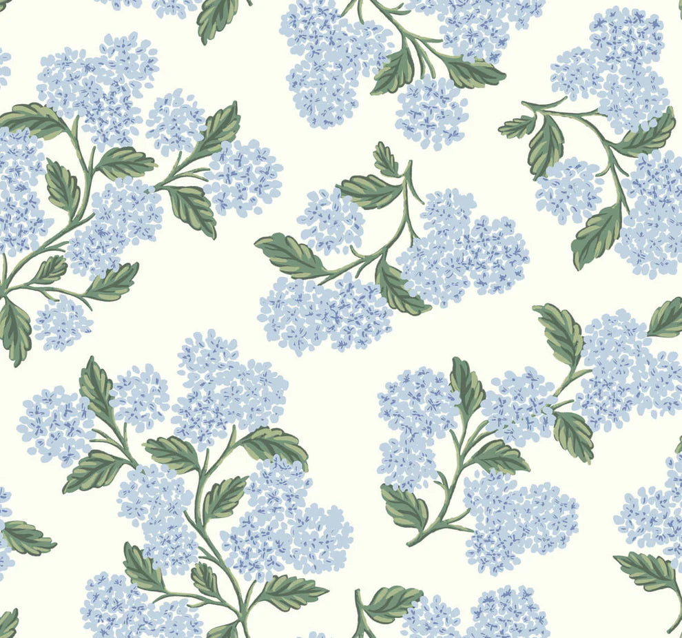 Rifle Paper Co. Hydrangea Wallpaper - Blue & White RI5143
