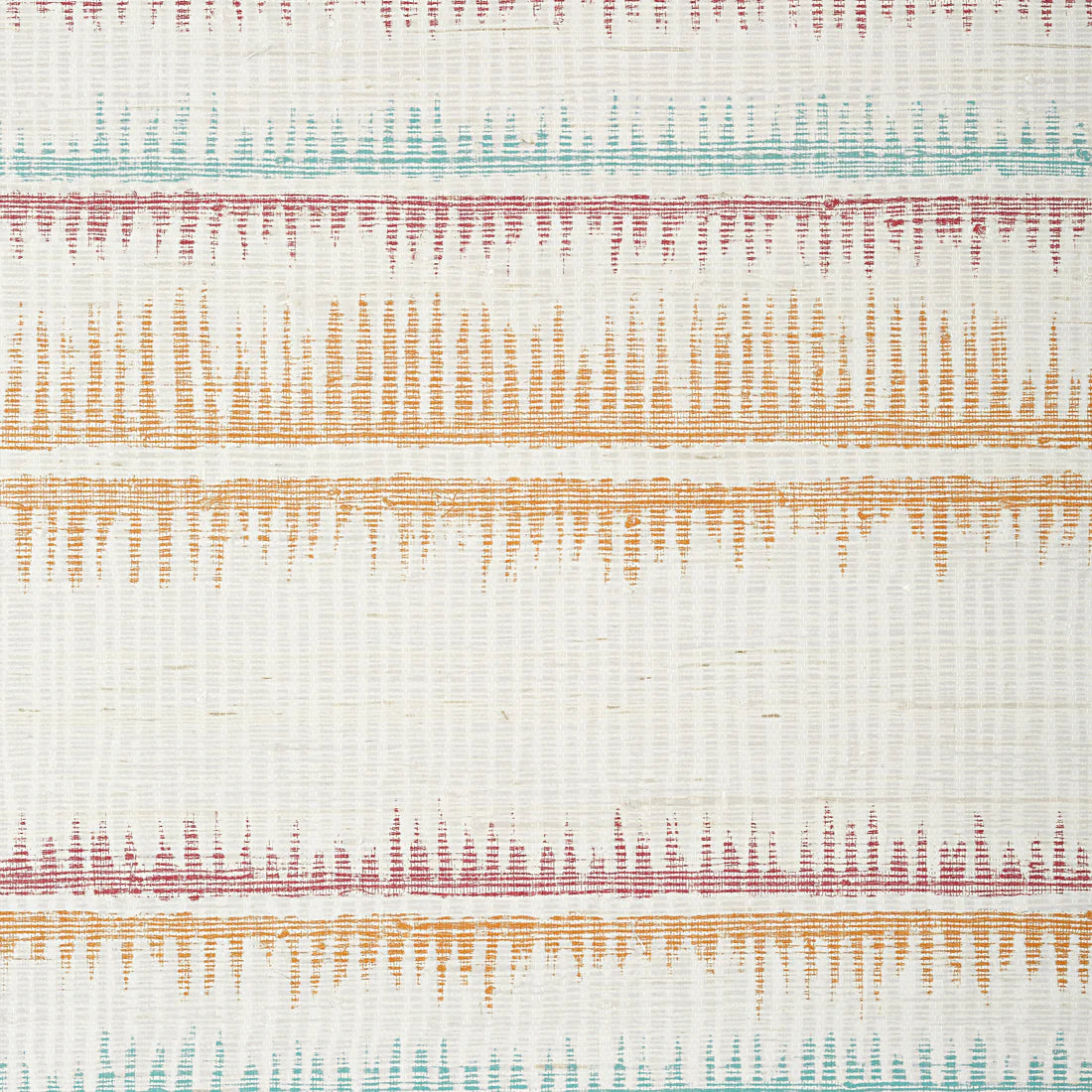 Thibaut Passage Melon and Turquoise Grasscloth T24139