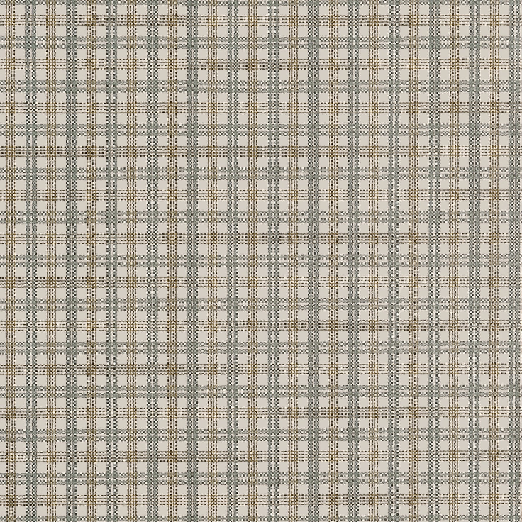 Thibaut T44054 Huntley Plaid Grey and Beige Wallpaper
