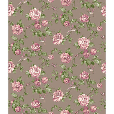 VR3510 York Pink and Green Floral Metallic CLOSE OUT
