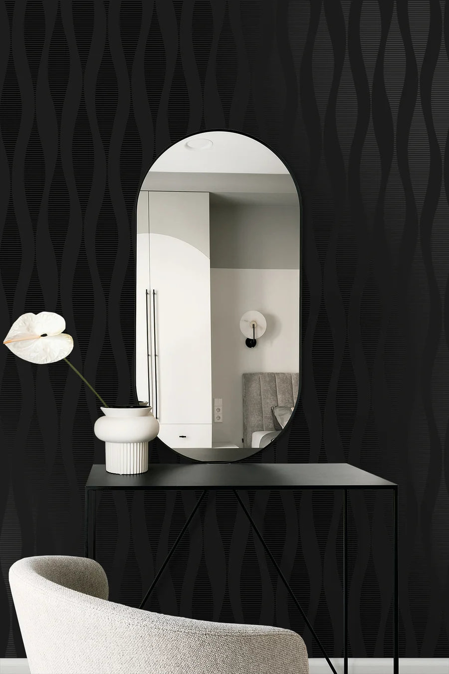 Harmony Carbon Modern Geometric Stripe Wallpaper WH41200