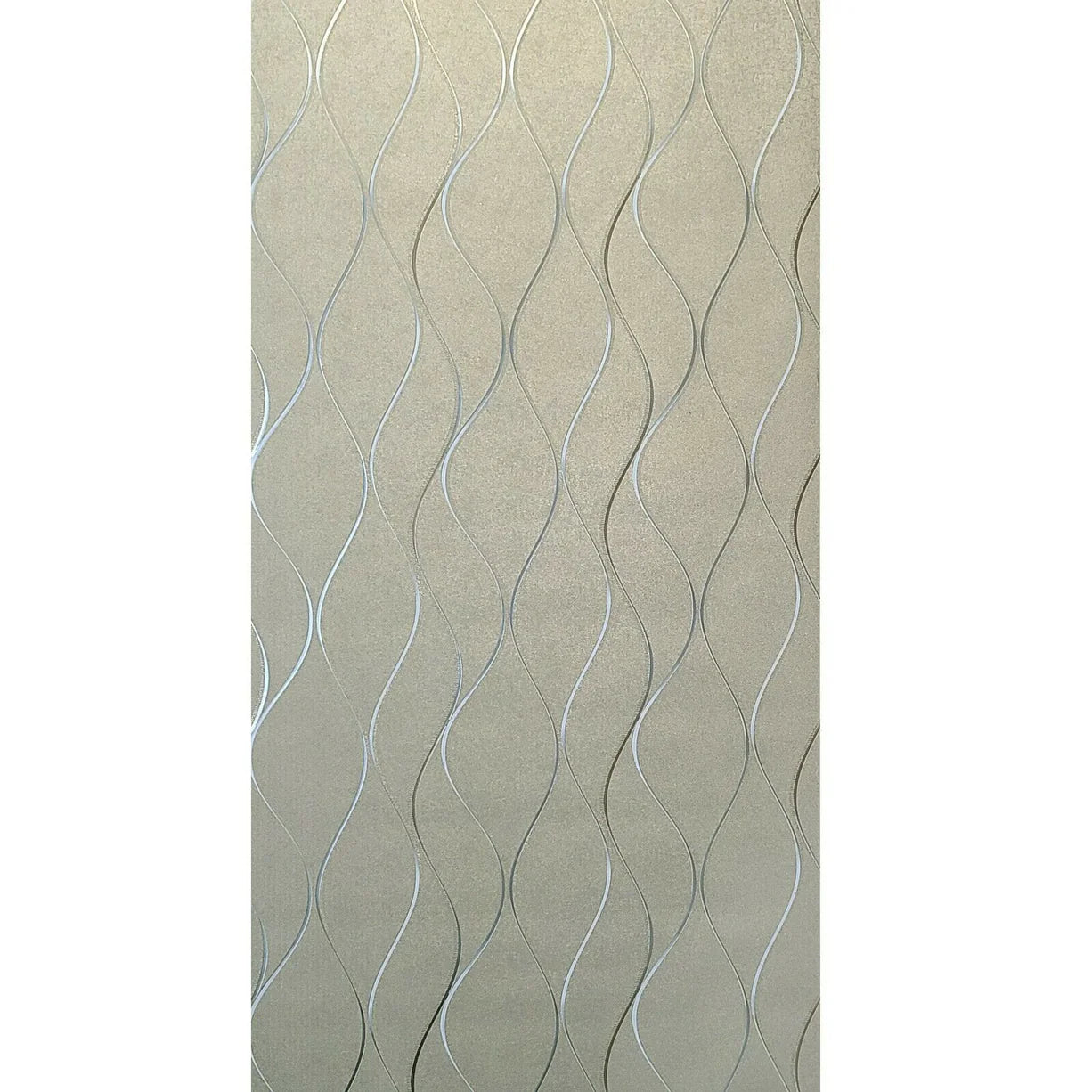 Textured White Wavy lines Wave Gold Wallpaper Y6201406
