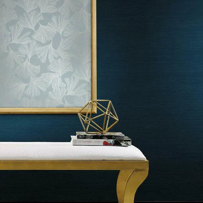 Shining Sisal Navy Wallpaper Faux Grasscloth Y6200907