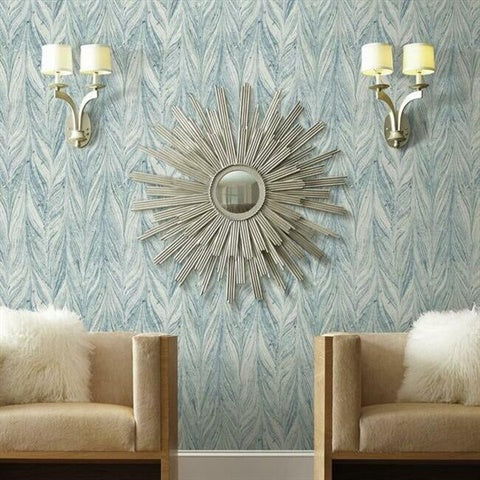 York Ebru Marble Blue Metallic Wallpaper Y6230803