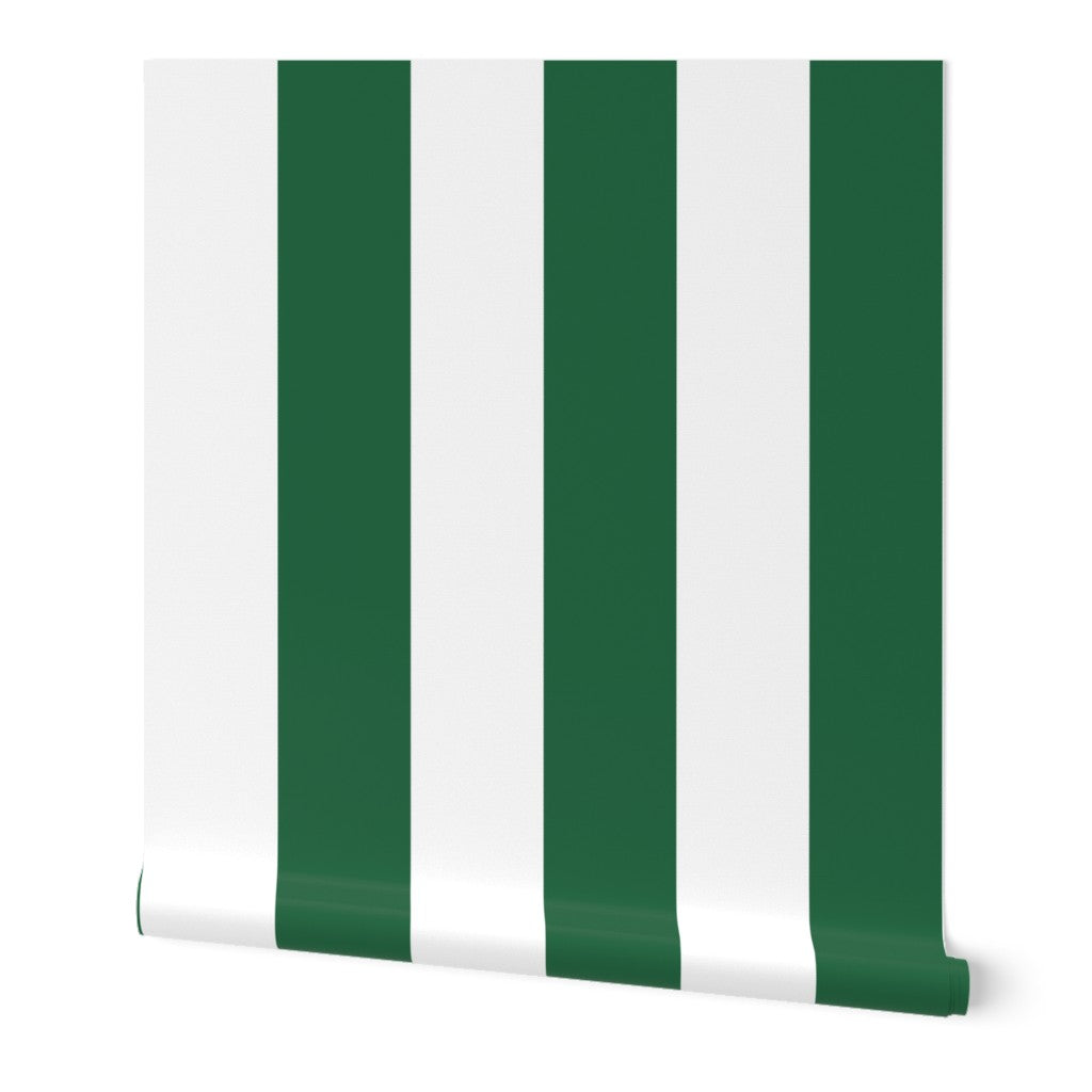Classic Emerald Green Stripe Wallpaper – Vertical 4 Inch Stripe AP0154