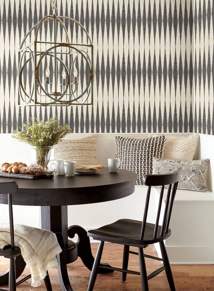 ME1540 - Magnolia Home Handloom Wallpaper Charcoal Black  by Joanna Gaines