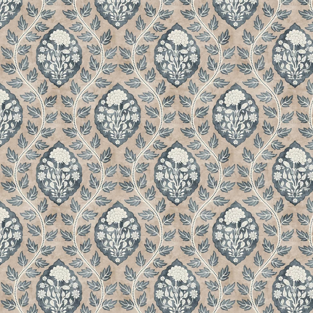 Floral Cartouche - Stone Blue 100020EH
