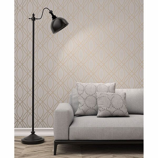 Lisandro Rose Gold Geometric Lattice Wallpaper 2834-42345/FD42345