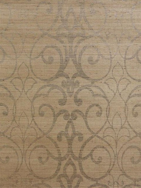Platinum Filigree Trellis Grasscloth FL6603