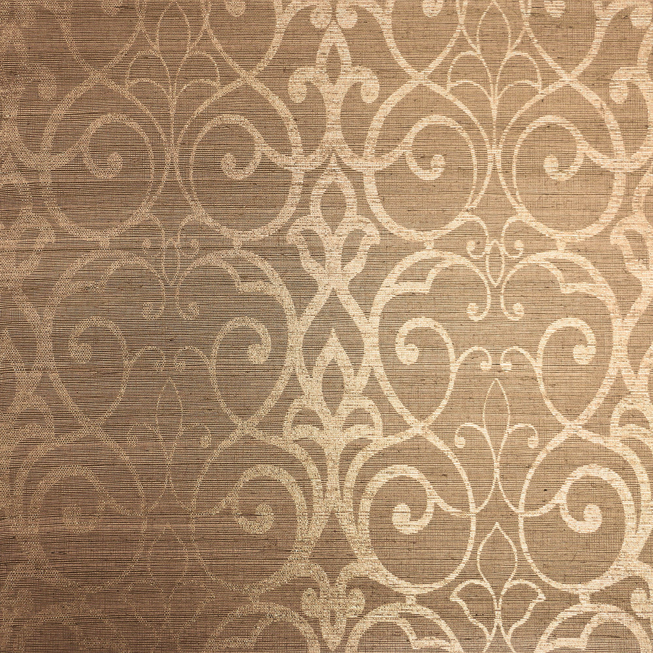 Gold  Filigree Trellis Grasscloth FL6604