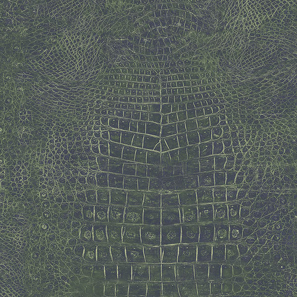 Green Alligator Vinyl Patton Wallpaper G67505