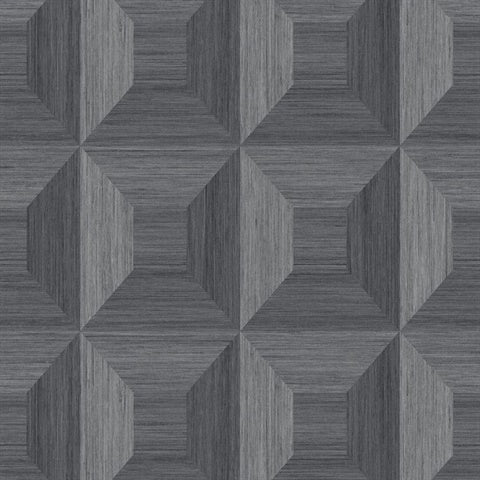 TC70608 Squared Away Geometric Cove Gray Wallpaper