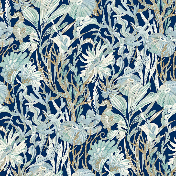 YK71001  Kelp Garden Navy Blue