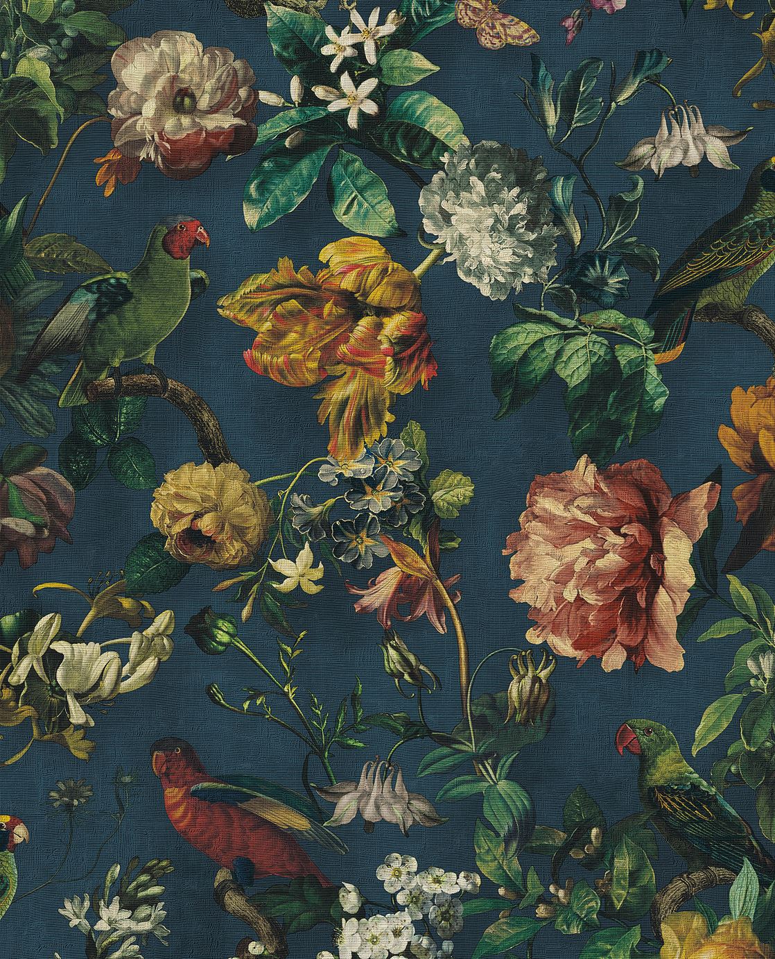 Claude Navy Floral Wallpaper 307306 Museum