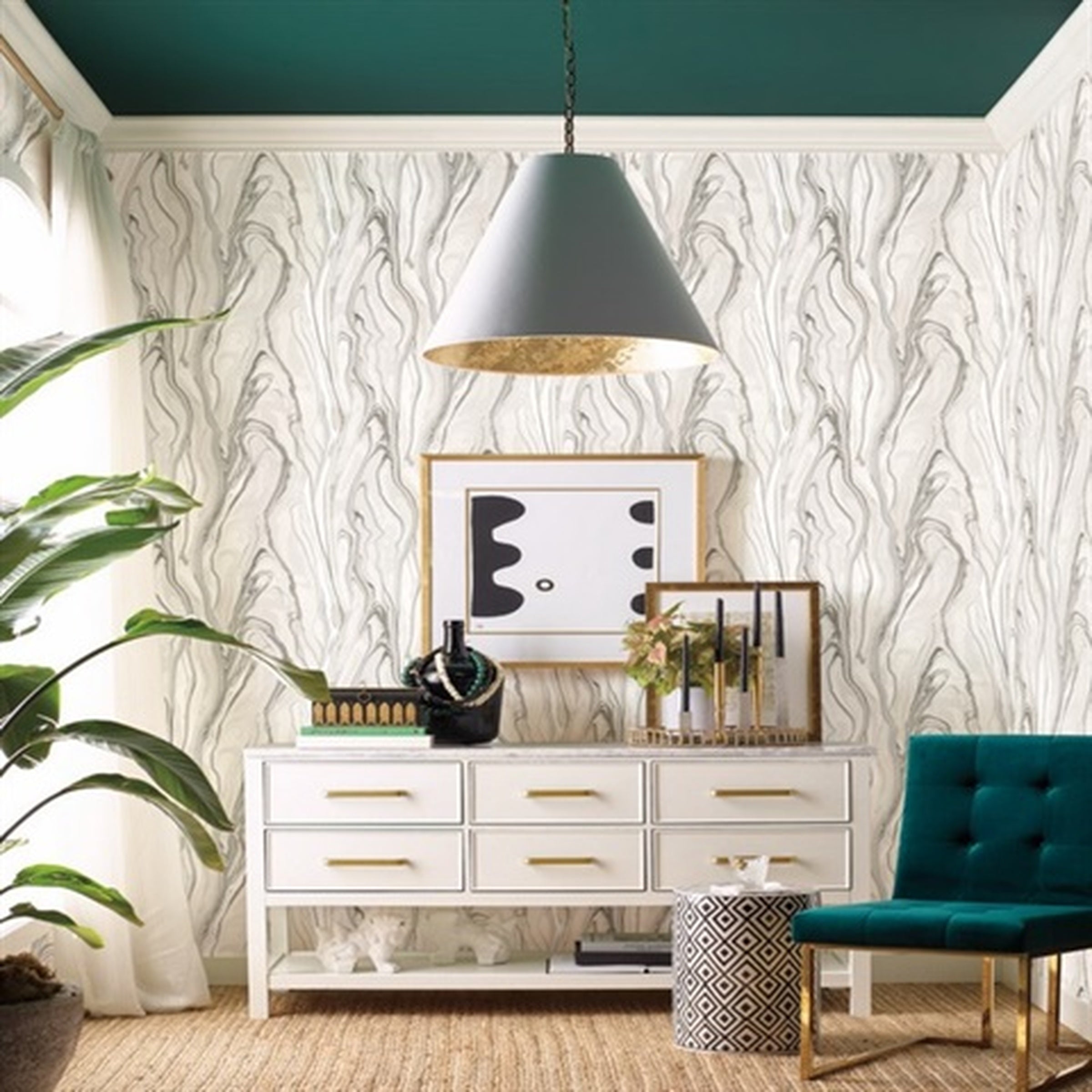 Light Grey Liquid Marble Wallpaper CL2573