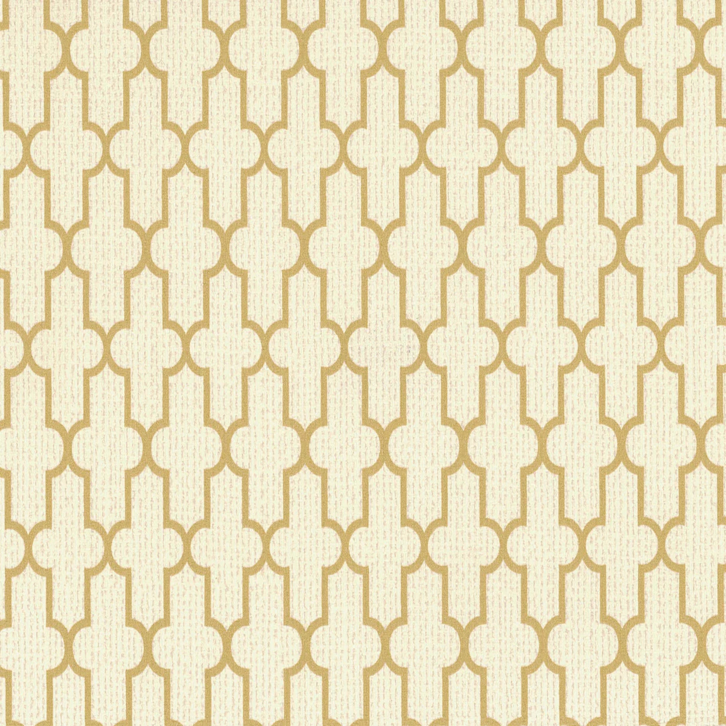 York Frame Geometric Cream Wallpaper CL1831