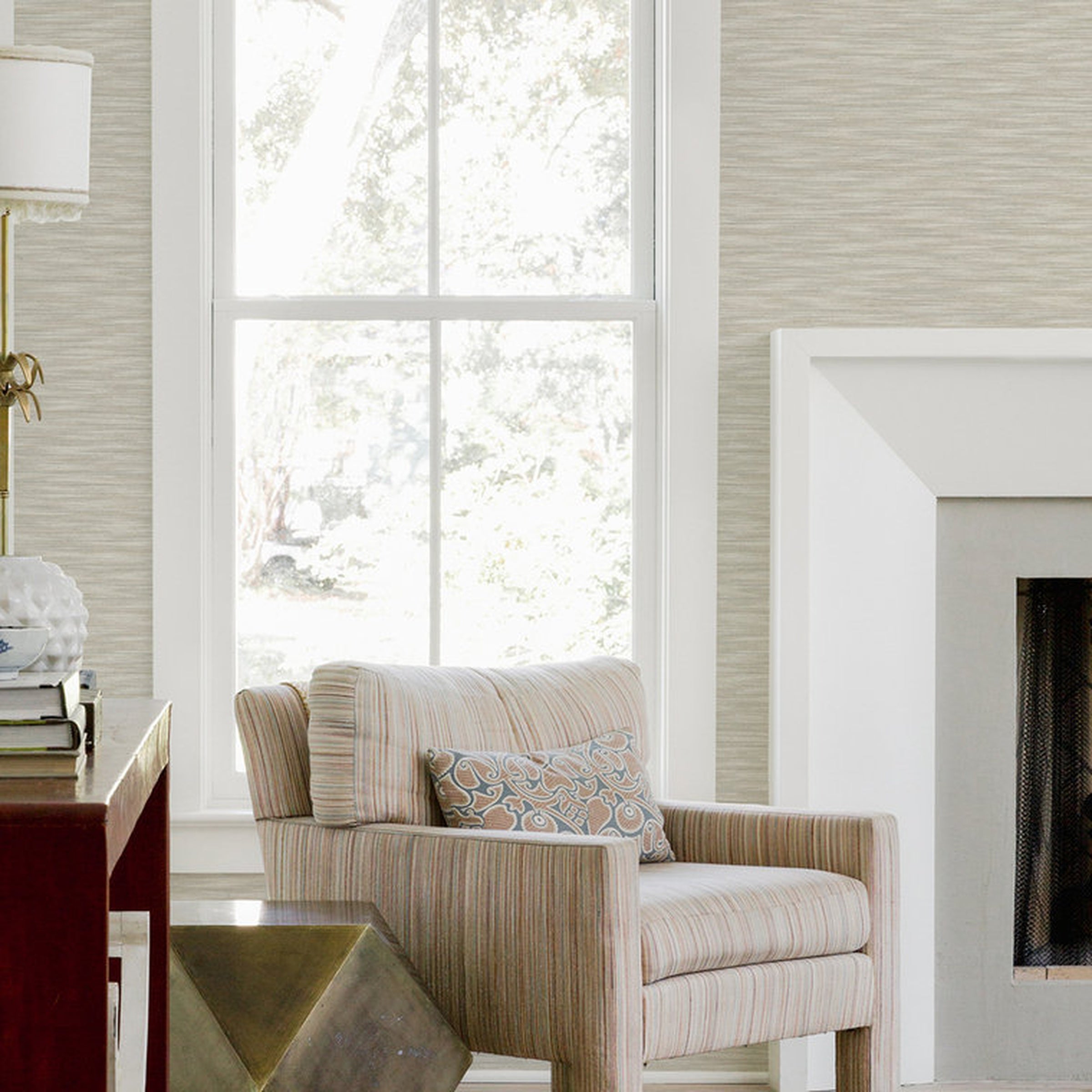 A Street Prints Revival Benson Light Warm Grey Wallpaper FD26158