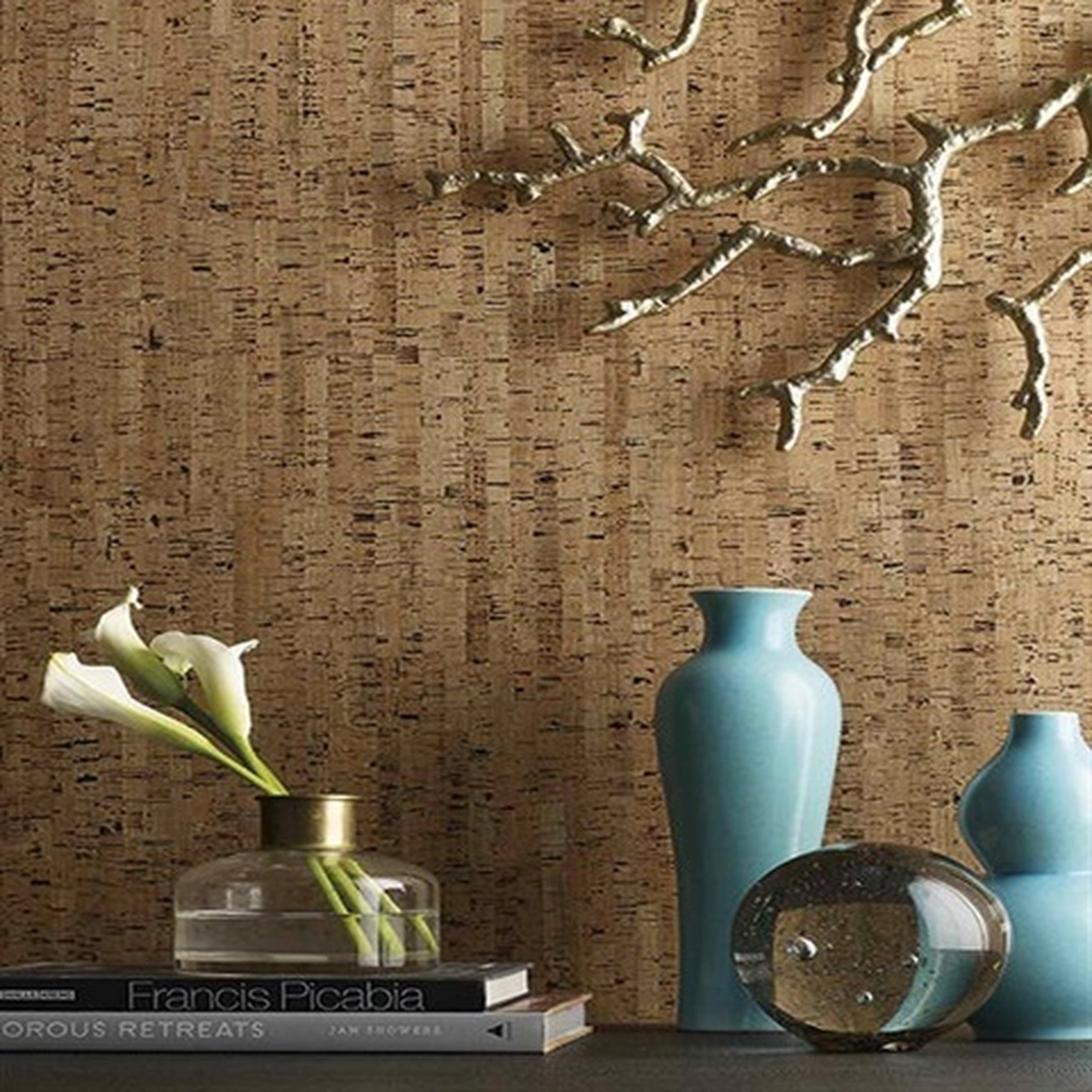 Plain Bamboo Cork Wallpaper LC7155