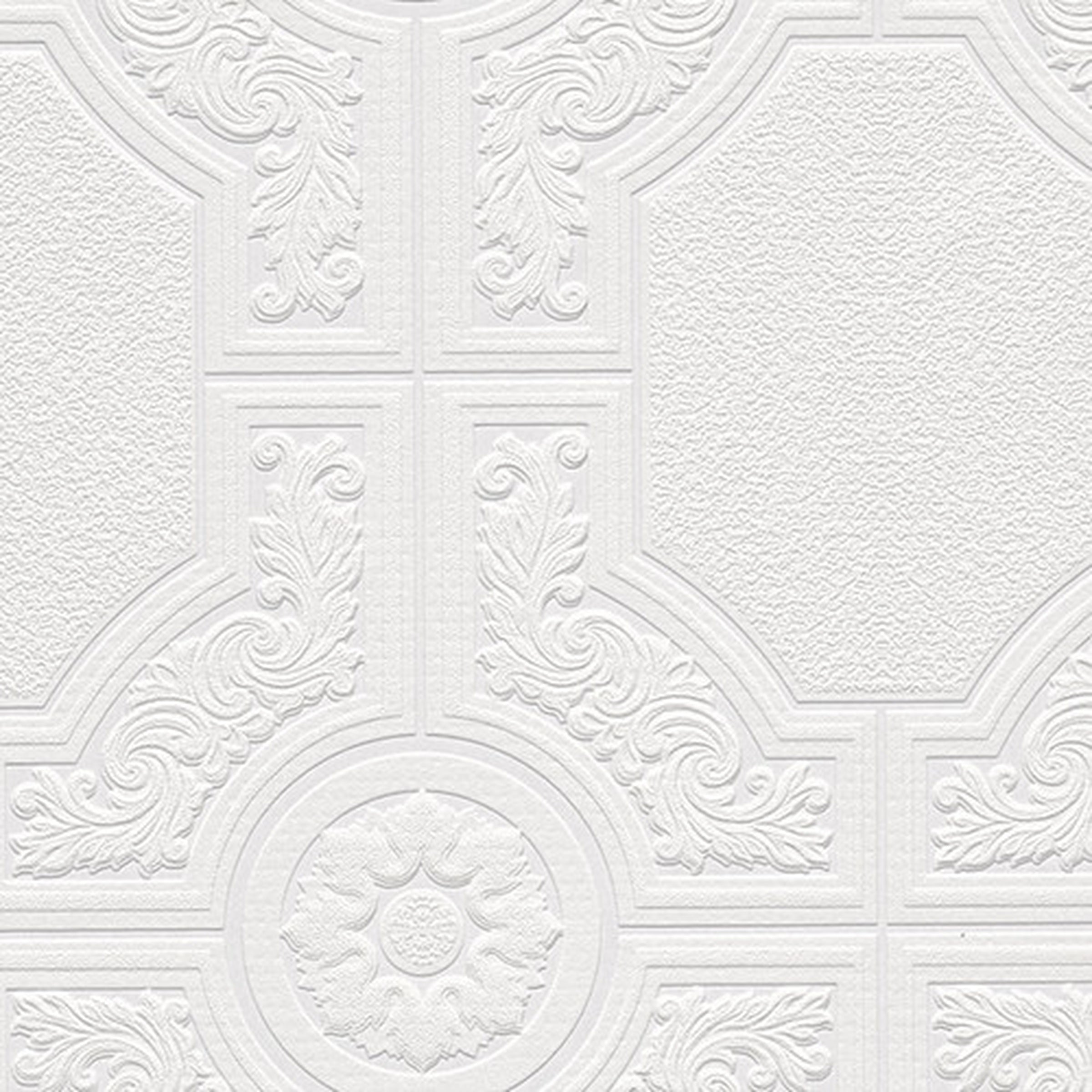 48929 Architectural Inspirations Architectural Panels Paintable Wallpaper White