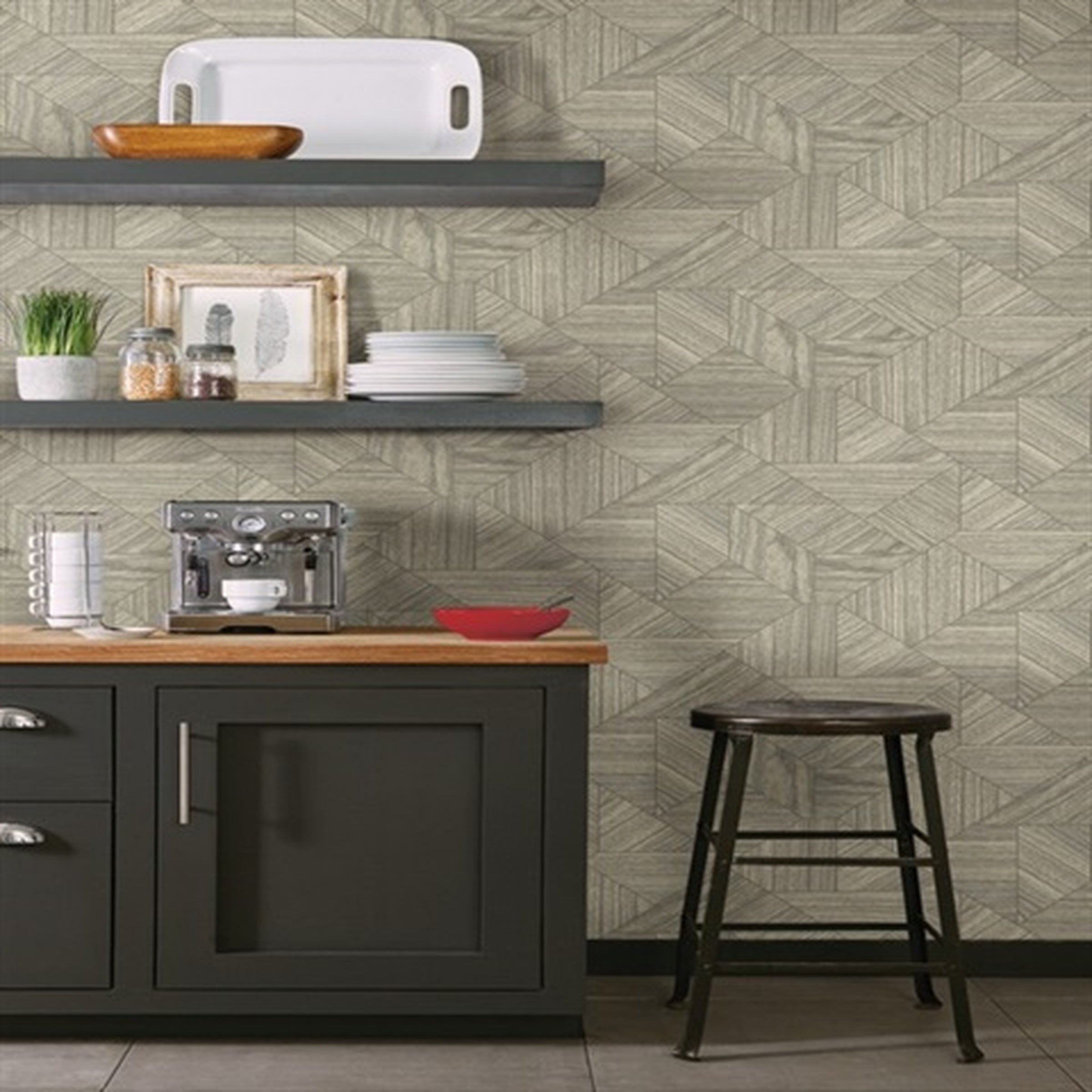 Wood Geometric Wallpaper HO3371