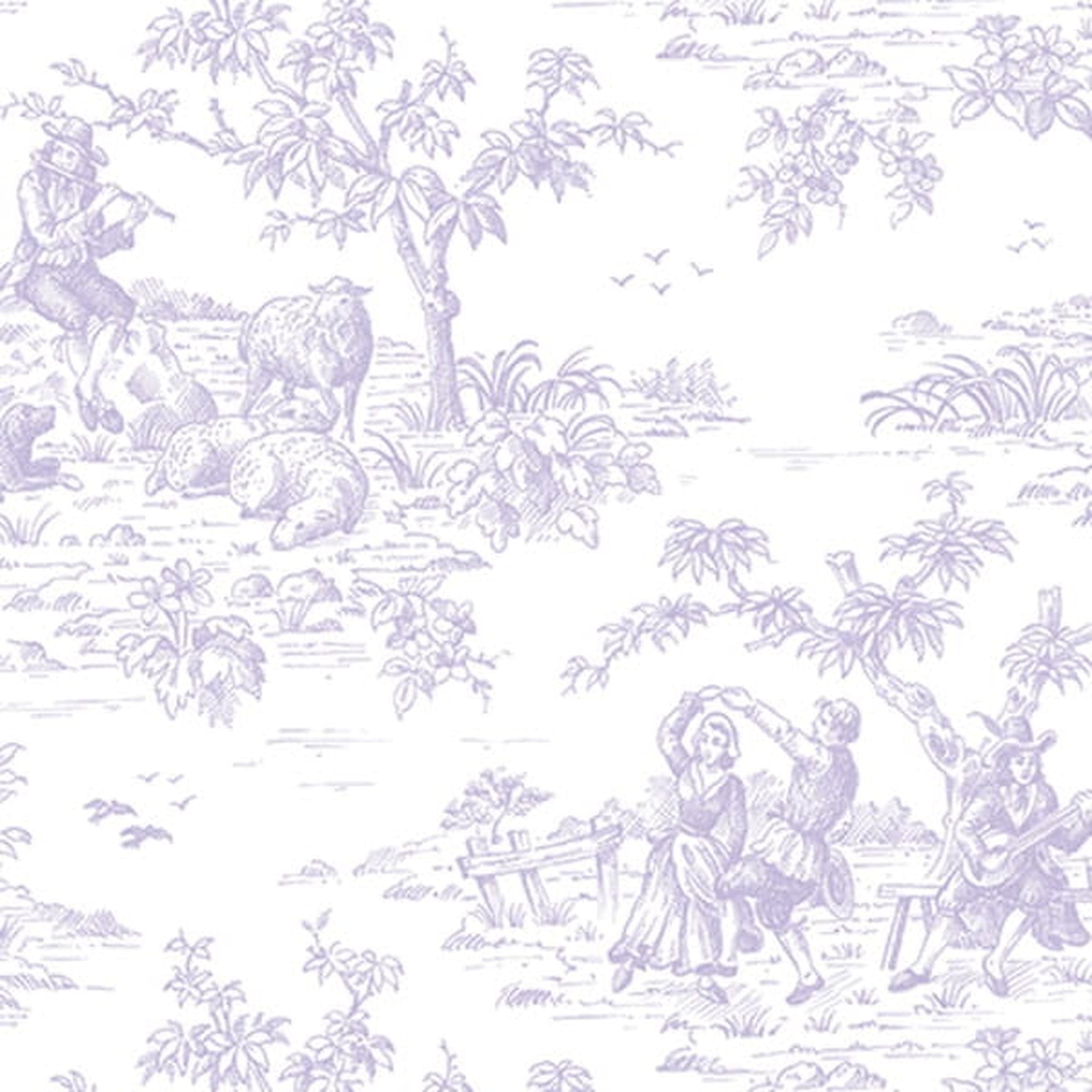 Country Toile Wallpaper - CG28879 from Rose Garden book by Norwall - Lavender