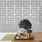 Carl Robinson Silver Metallic Greek Key Wallpaper CR33400
