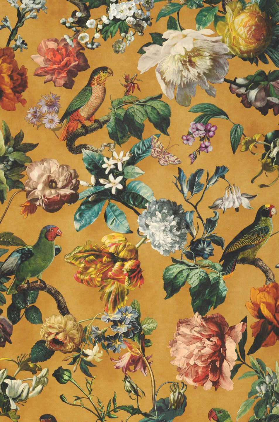Museum, Claude Yellow Floral Wallpaper Yellow - Eijffinger 307303