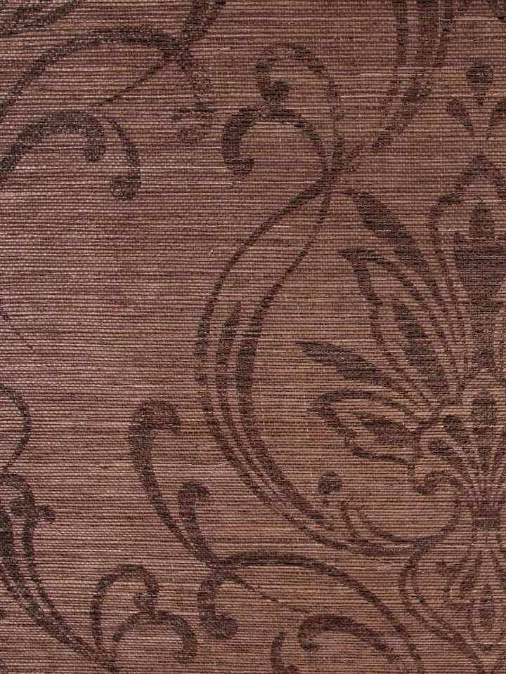 Candice Olson  Scrolling Damask Dark Chocolate Grasscloth CX1209